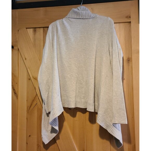 Dress Barn Woman XL Open Front Asymmetrical Hem Cardigan Sweater Zipper Accent - Picture 2 of 15